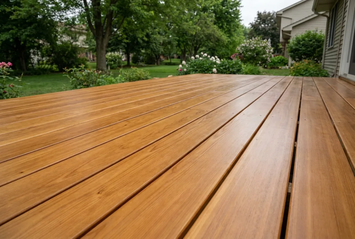 Illustrative image: Wood deck staining after